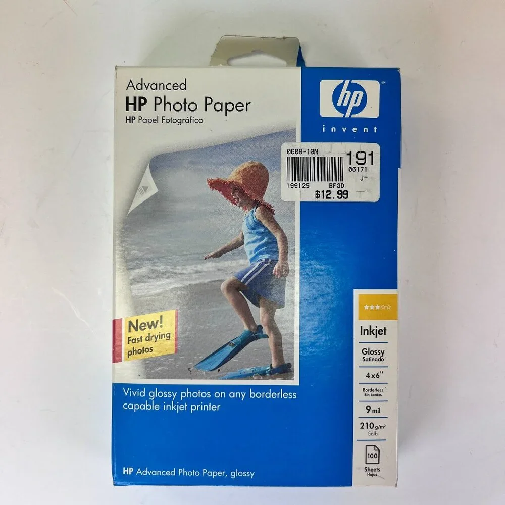 HP Advanced Photo Paper Glossy 4x6 Borderless 100 Sheets Q6638A Inkjet 210 g/m²